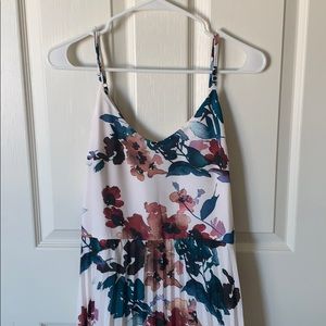 Floral maxi/ midi dress with pleated skirt